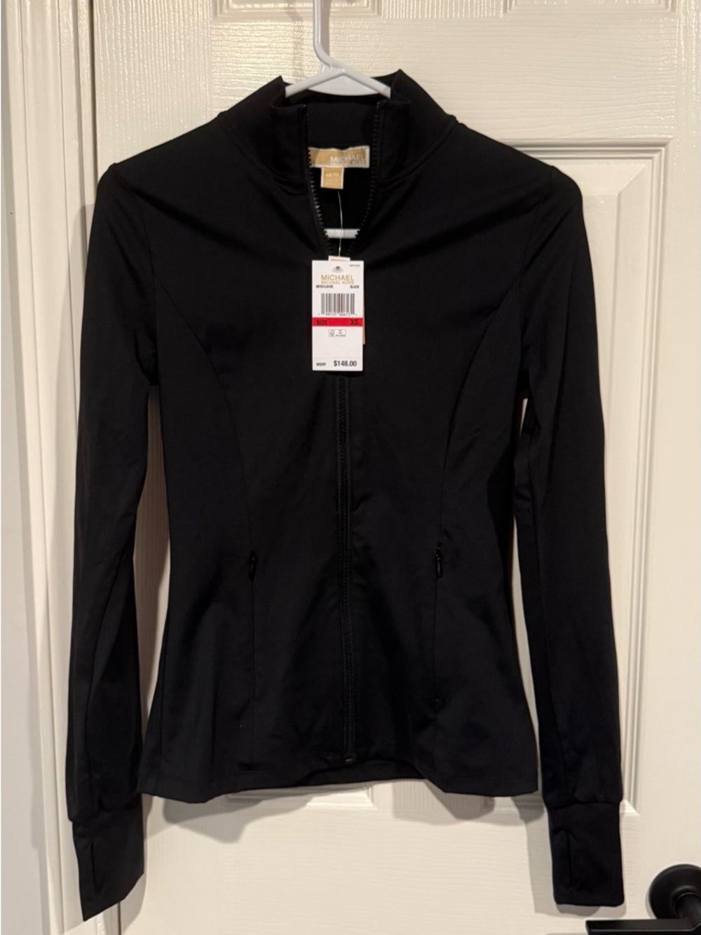 Michael Kors Logo Tape Stretch Nylon Jacket. New XS